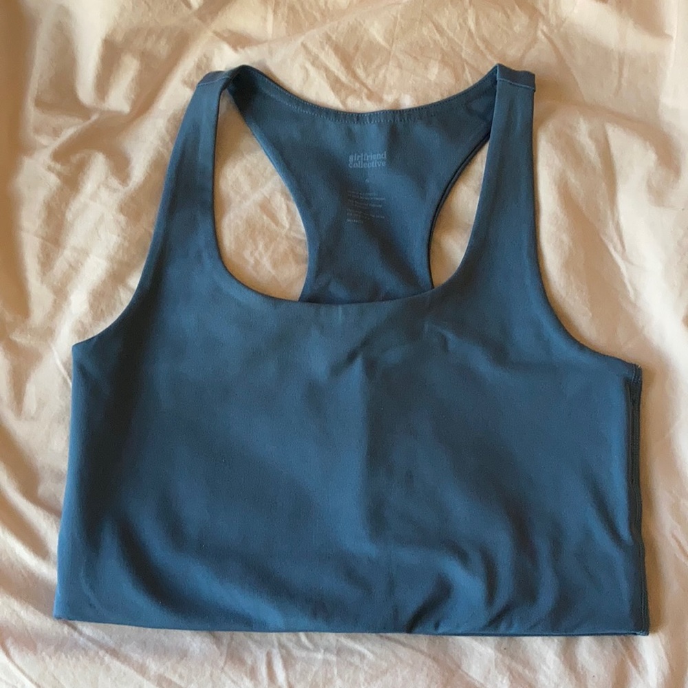 Girlfriend Collective Monarch Blue Paloma Racerback Bra Size Small